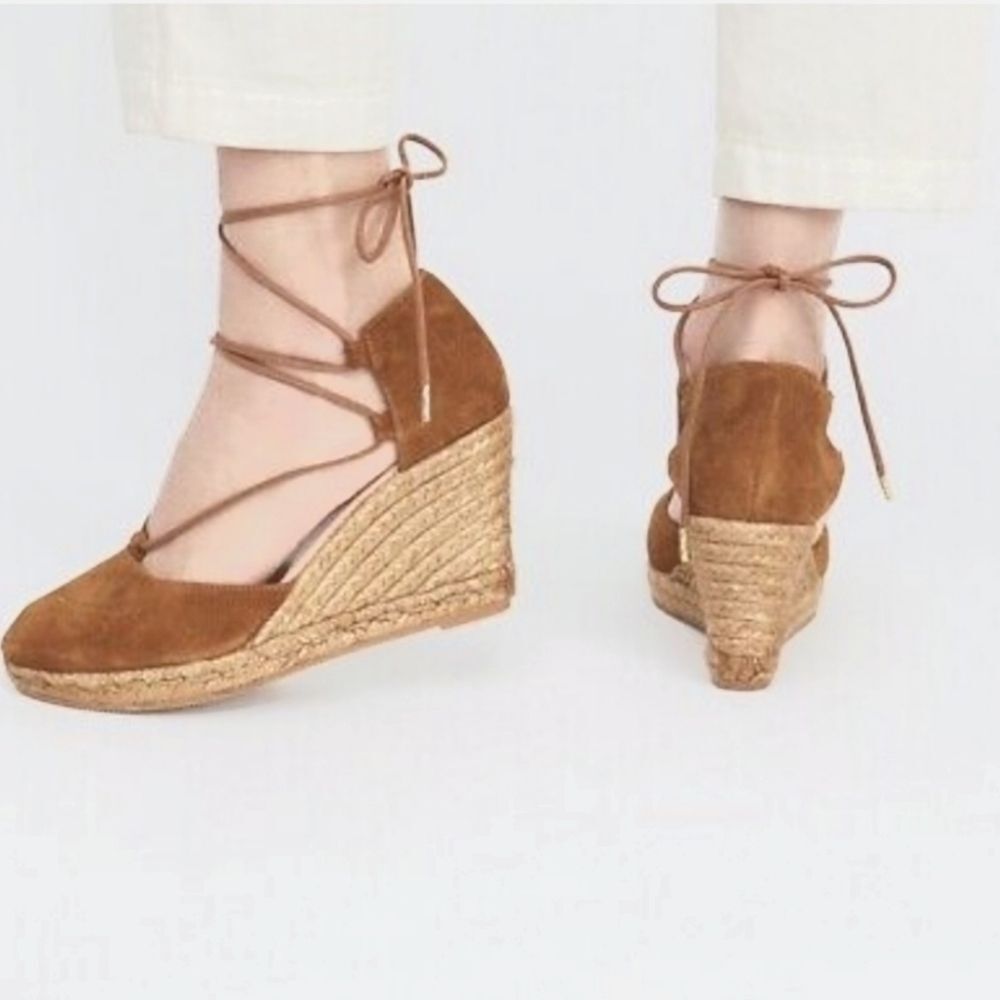 Free People Marabella Wedge Lace Up Espadrilles 8 38